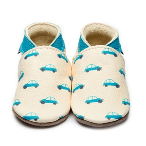 39911 VROOM:ECRU/CUIR LISSE/BLEU