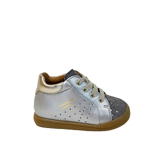 CHOUCHIC FASTY:GRIS/CUIR METALLISE/OR
