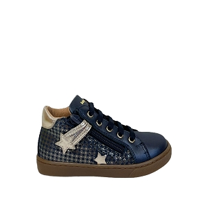 37428 ALICE:BLEU MARINE/CUIR LISSE/OR