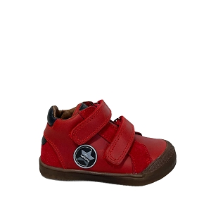 8145 GECO:ROUGE/CUIR LISSE/BLEU