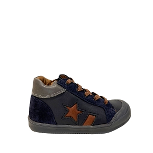 ARMONIA BASTIEN:BLEU MARINE/CUIR LISSE/MARRON ET CAMEL