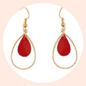 LES GETS GOUTTE:ROUGE/CUIR VERNIS/OR