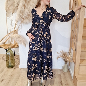 BIZKORNU CASSANDRE:BLEU MARINE/TEXTILE/BEIGE ET TAUPE