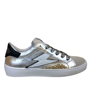POIGNET LARRY:ARGENT/CUIR LISSE/BEIGE ET TAUPE