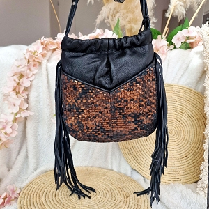 NORA W<br>NOIR CUIR METALLISE BRONZE