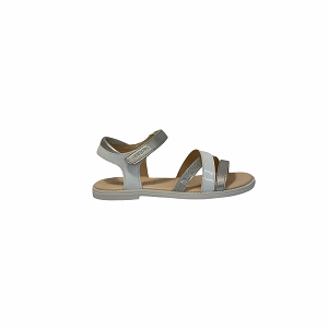 MAMA XS PT KARLY SIMPLE:ARGENT/CUIR LISSE/BLANC