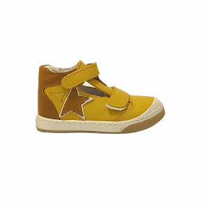 HERA JILOU:JAUNE/CUIR LISSE/