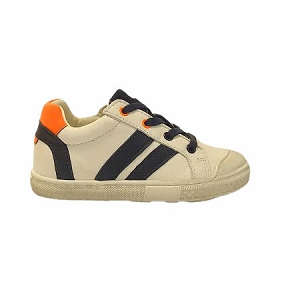 MEDARD FAC:BLANC/CUIR LISSE/ORANGE