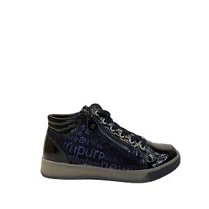 RISOUL2 34499:BLEU MARINE/CUIR VERNIS/