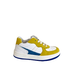 41071 KIMBO:BLANC/CUIR LISSE/JAUNE