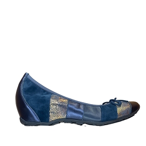 3053 FLUTE:BLEU MARINE/CUIR LISSE/