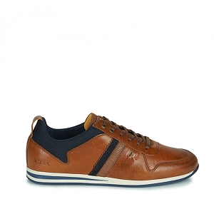39845 LIVING:CAMEL/CUIR LISSE/BLEU