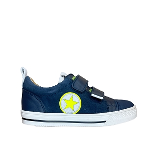 88120 5681:BLEU MARINE/CUIR VELOURS ET NUBUCK/ROUGE