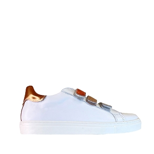 FLUTE JOLIE:BLANC/CUIR LISSE/ROSE