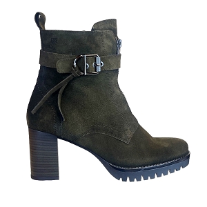 ADRENALINA 9163:KAKI/CUIR VELOURS ET NUBUCK/