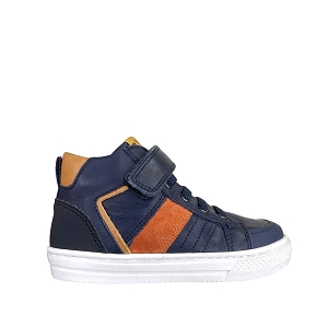 AXIS KAEL:BLEU MARINE/CUIR LISSE/ORANGE
