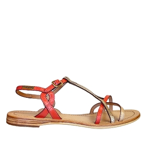LILIE 11 HEMMALIA:CORAIL/CUIR LISSE/MULTI