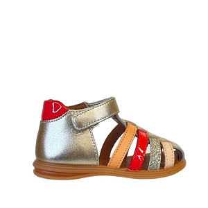  PAILLETTE<br>DORE CUIR LISSE ROUGE