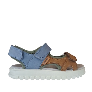  ROLLY BOY SCRATCH<br>CAMEL CUIR VELOURS ET NUBUCK BLEU