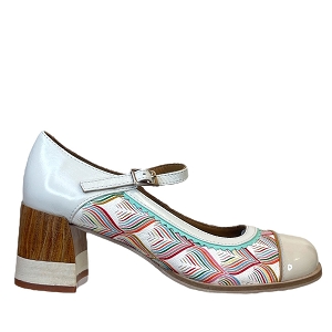  2054<br>VERT CUIR LISSE BLANC