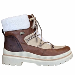 WAX SUEDE D0C80 TEX:CAMEL/CUIR LISSE/BEIGE ET TAUPE