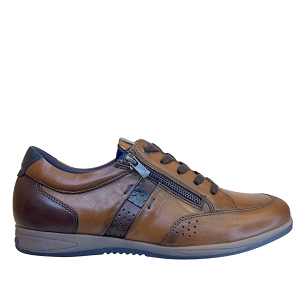 7962 1281:CHOCOLAT/CUIR LISSE/MARRON ET CAMEL
