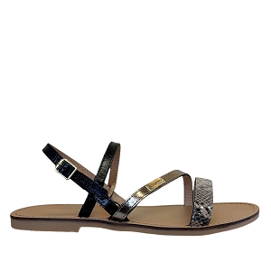 DENTELLE BADEN:NOIR/CUIR METALLISE/