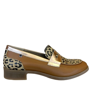  9455<br>LEO CUIR LISSE MARRON ET CAMEL