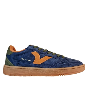  6111<br>BLEU MARINE CUIR VELOURS ET NUBUCK ORANGE